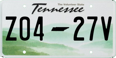 TN license plate Z0427V