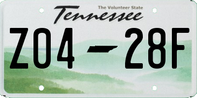 TN license plate Z0428F