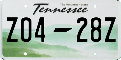 TN license plate Z0428Z