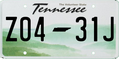 TN license plate Z0431J