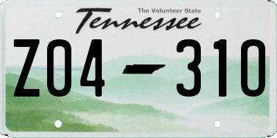 TN license plate Z0431O