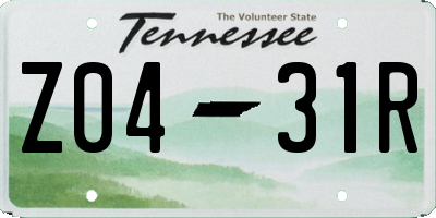 TN license plate Z0431R