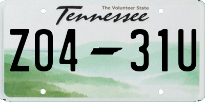 TN license plate Z0431U