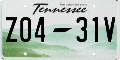 TN license plate Z0431V