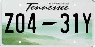 TN license plate Z0431Y