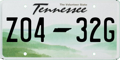 TN license plate Z0432G