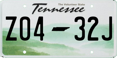 TN license plate Z0432J