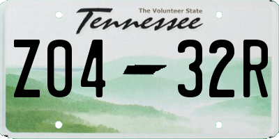 TN license plate Z0432R