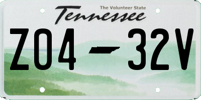 TN license plate Z0432V