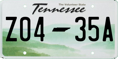 TN license plate Z0435A