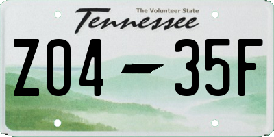 TN license plate Z0435F