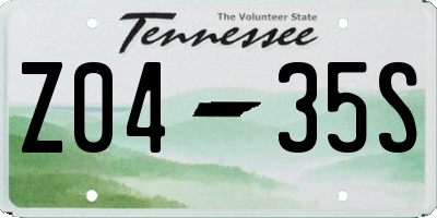 TN license plate Z0435S