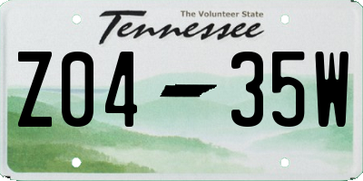 TN license plate Z0435W