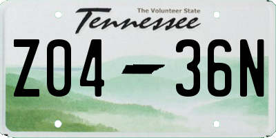 TN license plate Z0436N