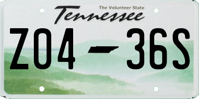 TN license plate Z0436S