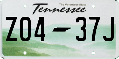 TN license plate Z0437J