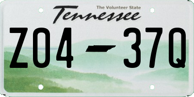 TN license plate Z0437Q