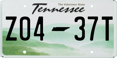TN license plate Z0437T