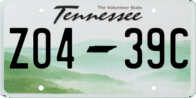 TN license plate Z0439C