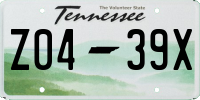 TN license plate Z0439X