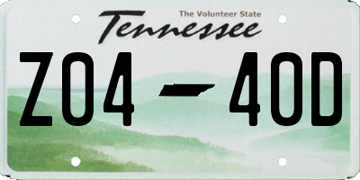TN license plate Z0440D