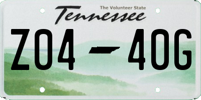 TN license plate Z0440G