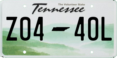 TN license plate Z0440L