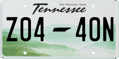 TN license plate Z0440N
