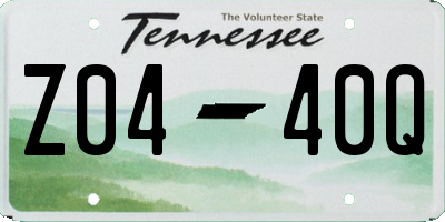 TN license plate Z0440Q