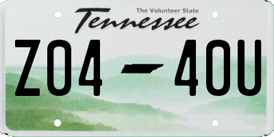 TN license plate Z0440U