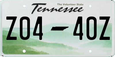 TN license plate Z0440Z