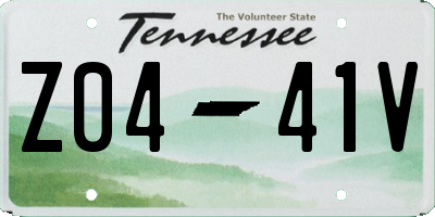 TN license plate Z0441V