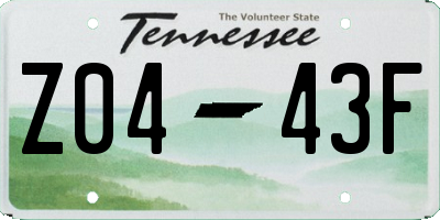 TN license plate Z0443F