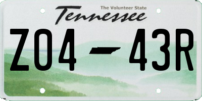 TN license plate Z0443R