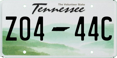 TN license plate Z0444C