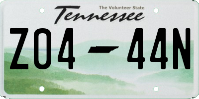 TN license plate Z0444N