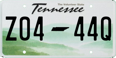 TN license plate Z0444Q