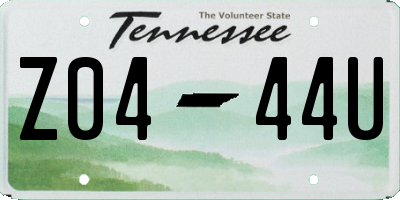 TN license plate Z0444U