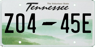 TN license plate Z0445E