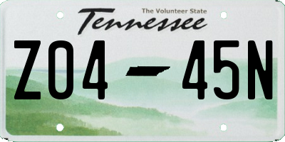 TN license plate Z0445N