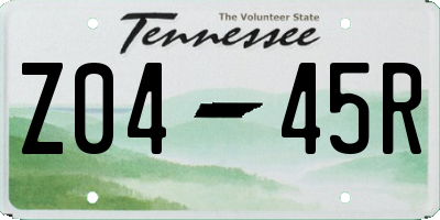 TN license plate Z0445R
