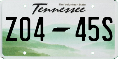 TN license plate Z0445S