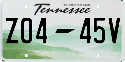 TN license plate Z0445V