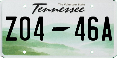 TN license plate Z0446A