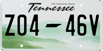 TN license plate Z0446V