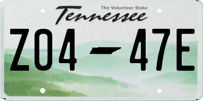 TN license plate Z0447E