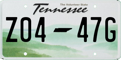 TN license plate Z0447G