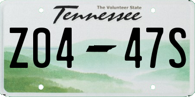 TN license plate Z0447S