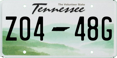 TN license plate Z0448G