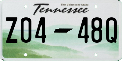 TN license plate Z0448Q